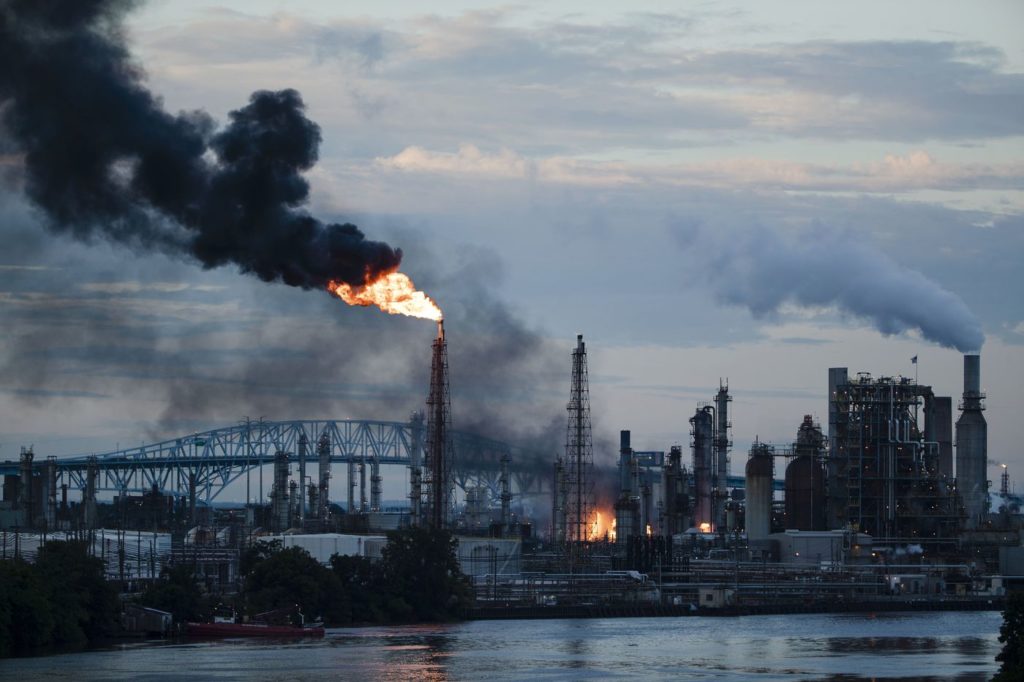 A photo of the former PES refinery in Philadelphia